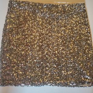 Decree Gold Sequin Mini Skirt